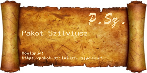 Pakot Szilviusz névjegykártya